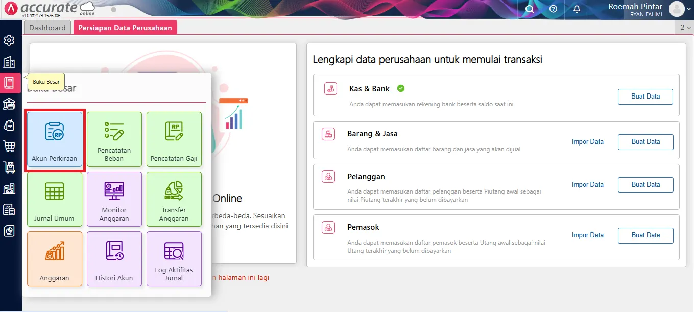 help.accurate.id Membuat dan Mengelola Akun Perkiraan 01